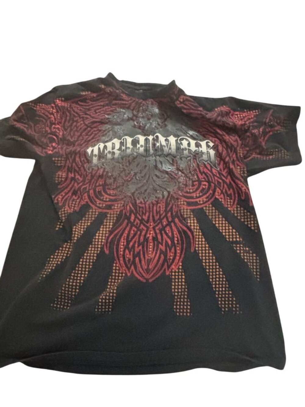 Triumph Graphic T-Shirt Black Red Tribal Design Mens XL Cotton Blend